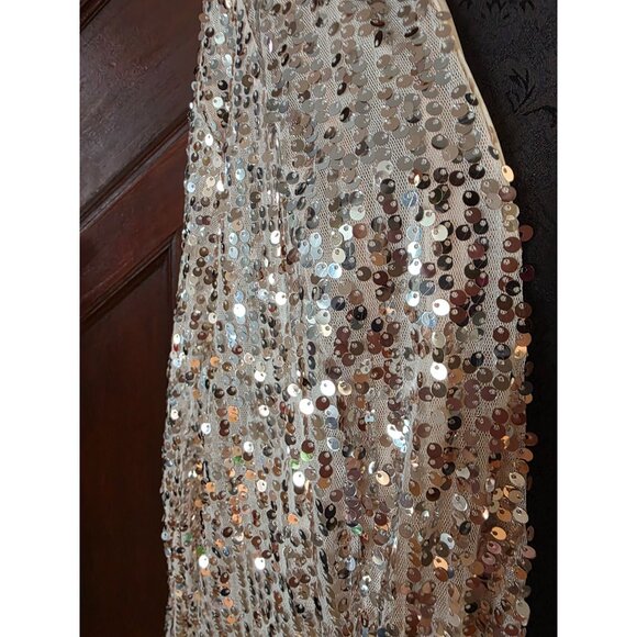 Torrid Womens Sequin Open Front Cardigan Size L Beige & Gold - Picture 3 of 6